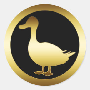 STICKER ROND GOLDEN DUCK