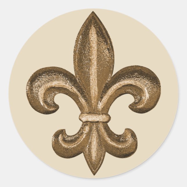 Sticker Rond Golden Fleur De Lis Crest (Devant)