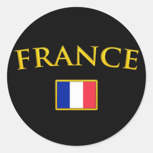 Sticker Rond Golden France