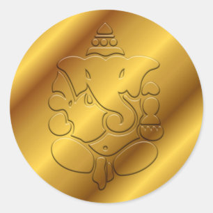 Sticker Rond Golden Ganesha