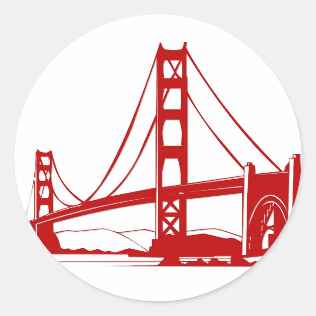 Sticker Rond Golden Gate Bridge - San Francisco, CA (Devant)