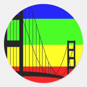 Sticker Rond Golden Gay