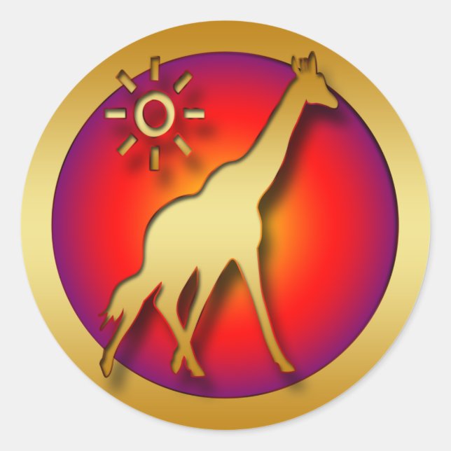 STICKER ROND GOLDEN GIRAFFE (Devant)