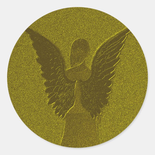 Sticker Rond Golden Guardian Angel (Devant)