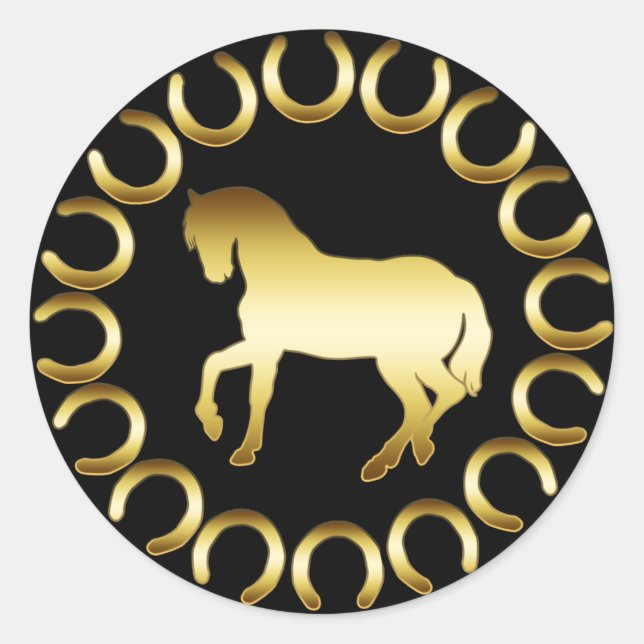 STICKER ROND GOLDEN HORSE (Devant)