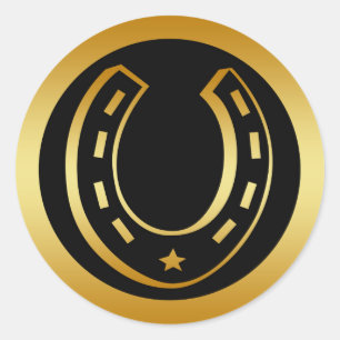 STICKER ROND GOLDEN HORSESHOE