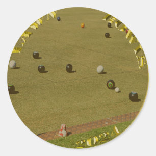 Sticker Rond Golden Lawn Bowls 2024 Coin,