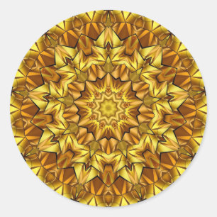 Sticker Rond Golden Mandala Antique Abstract Design-63495