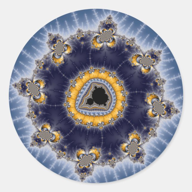 Sticker Rond Golden Mandelbrot - Fractal (Devant)