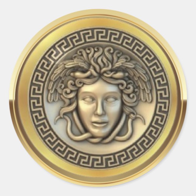Sticker Rond Golden Medusa  (Devant)