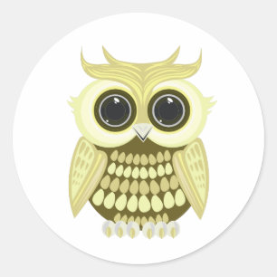 Sticker Rond Golden Owl