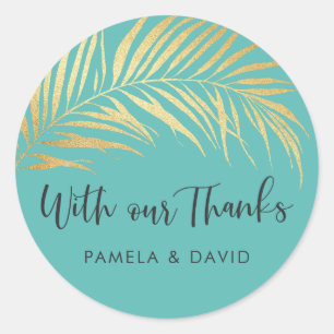 Sticker Rond Golden Palm Frond Merci