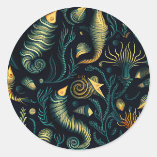 Sticker Rond Golden Reefs