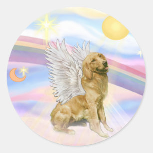 Sticker Rond Golden Retriever