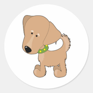Sticker Rond Golden Retriever