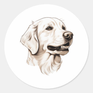 Sticker Rond Golden Retriever 2