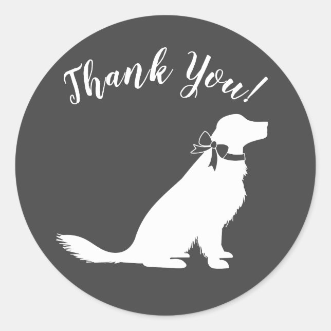 Sticker Rond Golden Retriever Baby shower chien genre neutre (Devant)