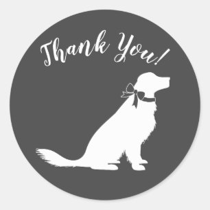 Sticker Rond Golden Retriever Baby shower chien genre neutre