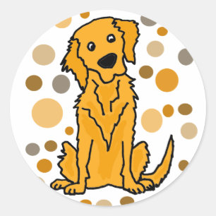 Sticker Rond Golden retriever et art mignons de motif de cercle
