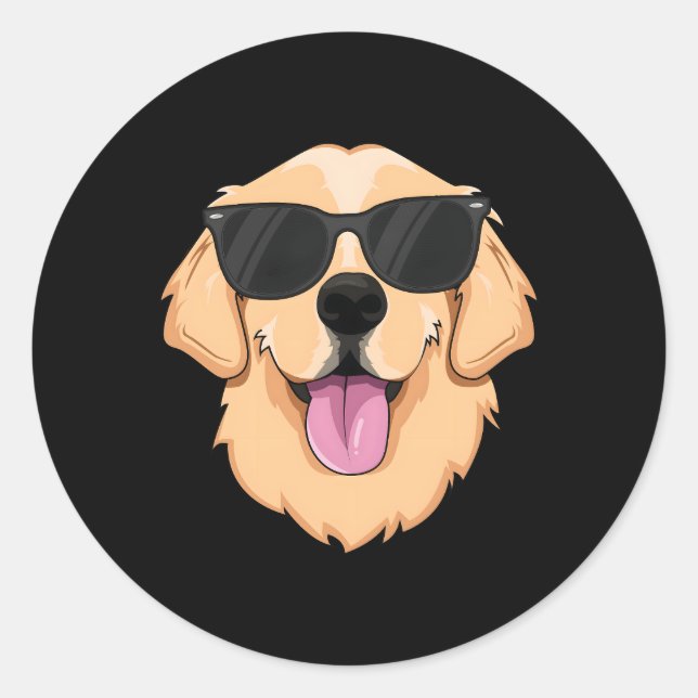 Sticker Rond Golden Retriever Pet (Devant)
