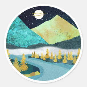 Sticker Rond Golden River