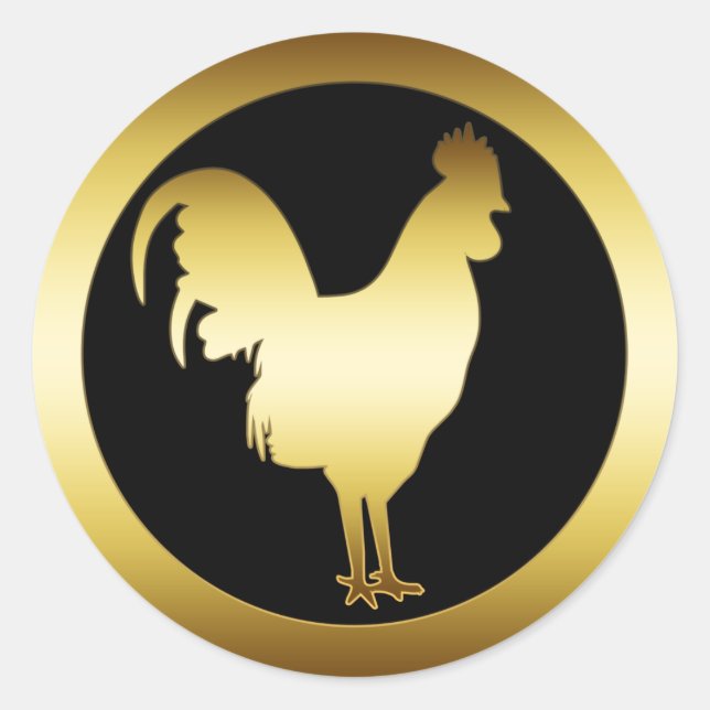 STICKER ROND GOLDEN ROOSTER (Devant)