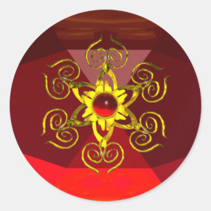 STICKER ROND GOLDEN ROSE RUBY