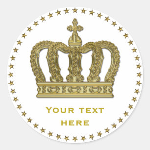 Sticker Rond Golden Royal Crown II + votre backgr. & idées