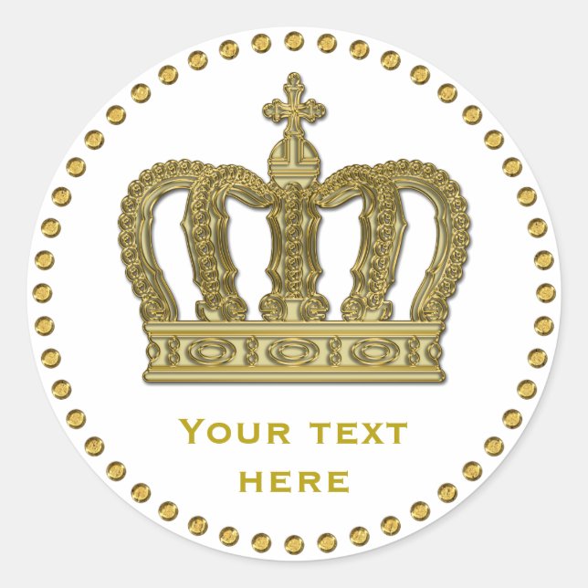 Sticker Rond Golden Royal Crown II + votre backgr. & idées (Devant)