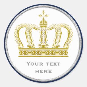 Sticker Rond Golden Royal Crown + votre backgr. & idées