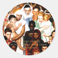 Golden Rule (Do to other) par Norman Rockwell
