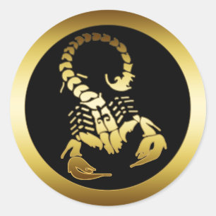 STICKER ROND GOLDEN SCORPION