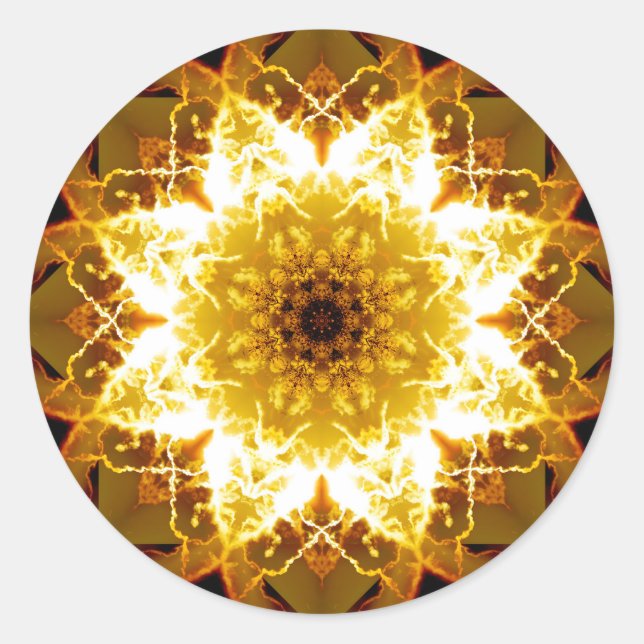 Sticker Rond Golden Sun Mandala (Devant)