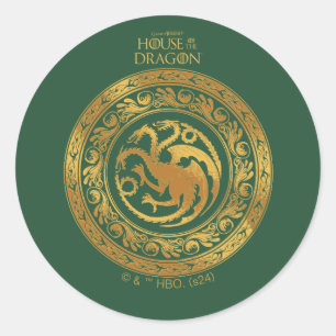 Sticker Rond Golden Targaryen Crest
