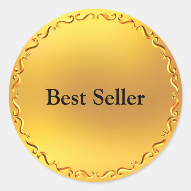 Sticker Rond Golden Vector Meilleur vendeur (Devant)