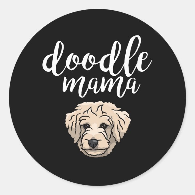 Sticker Rond Goldendoodle Mama Doodle Maman (Devant)