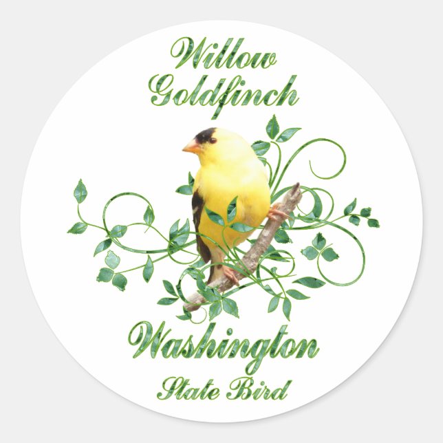 Sticker Rond Goldfinch Washington State Bird (Devant)