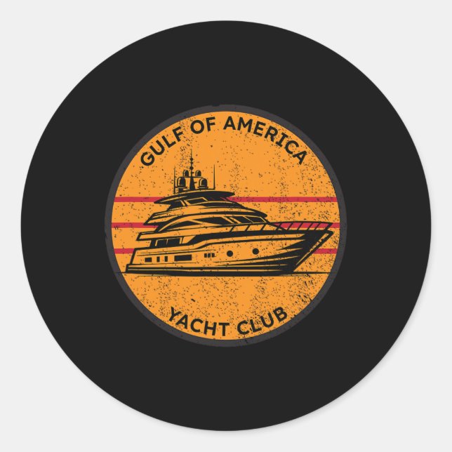 Sticker Rond Golf Américain Yacht Club Trump Golfe D'Amérique A (Devant)