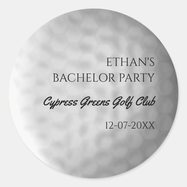 Sticker Rond Golf Bachelor Party - Golf trip Classic Stylish (Devant)