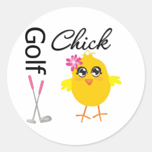 Sticker Rond Golf Chick