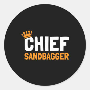 Sticker Rond Golf Chief Sandbagger - Adultes seuls