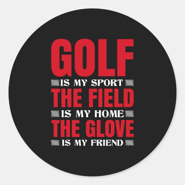 Sticker Rond Golf cool mot art sports (Devant)