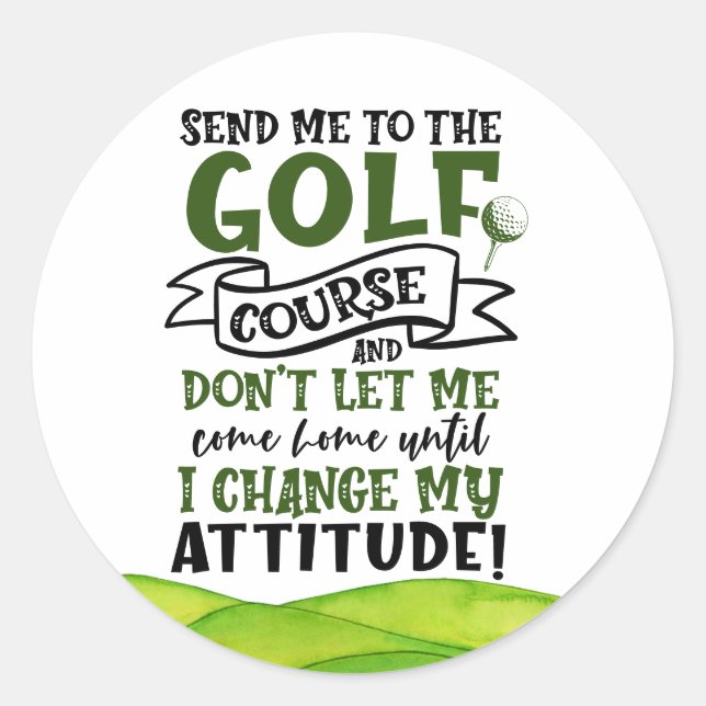 Sticker Rond Golf Drôle dire pour golfeur (Devant)