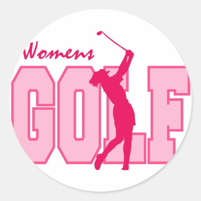 Sticker Rond Golf féminin rose (Devant)