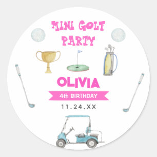 Sticker Rond Golf Girl Anniversaire