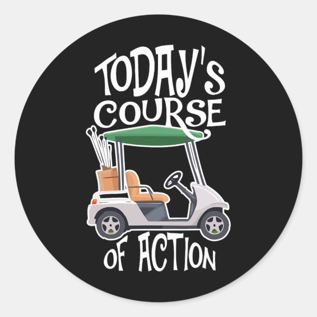 Sticker Rond Golf Golf Panier Vie Golfeur Retraité Retraité (Devant)