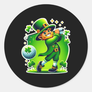 Sticker Rond Golf Jour de la Saint Patrick Golf irlandais Golf 