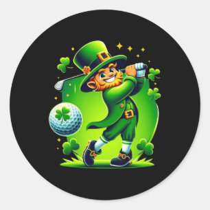 Sticker Rond Golf Jour de la Saint Patrick Golf Irlandais Golf