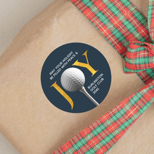 Sticker Rond Golf Joy & Peace Christmas (Créateur téléchargé)