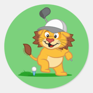 Sticker Rond Golf Lion